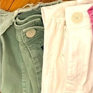 2 pairs of  ZARA MARINE STRAIGHT JEANS green and white size 2